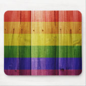 Flagge mit hölzernem Regenbogen Mousepad (Vorne)