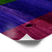 Flagge mit hölzernem Regenbogen Poster (Ecke)