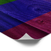 Flagge mit hölzernem Regenbogen Poster (Ecke)