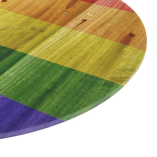 Flagge mit hölzernem Regenbogen Schneidebrett (Ecke)