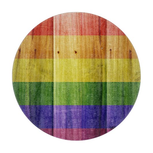 Flagge mit hölzernem Regenbogen Schneidebrett (Vorderseite)