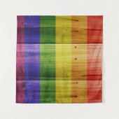 Flagge mit hölzernem Regenbogen Wandteppich (Vorderseite (Horizontal))