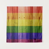 Flagge mit hölzernem Regenbogen Wandteppich (Vorderseite)