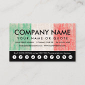 Flagge mit kursiver Lochkarte Treuekarte (Rückseite)