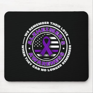 Flagge mit lila Bändern für Alzheimer-Bewusstsein Mousepad