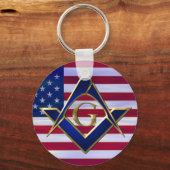 Flagge mit Platz und Kompassen Schlüsselanhänger (Vorderseite)