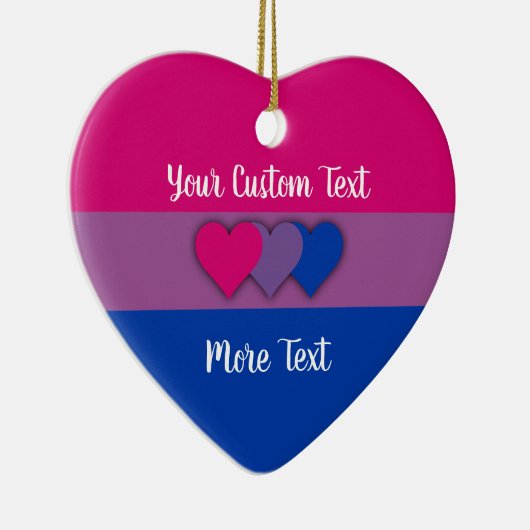 Flagge mit Text für Bisexualität Keramik Ornament (Rechts)