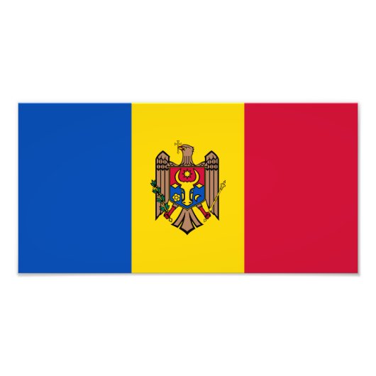 Flagge Moldawiens Fotodruck (Vorne)