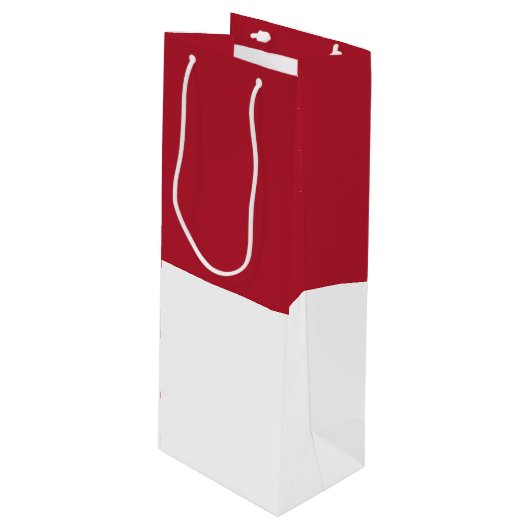 Flagge Monaco Geschenktüte Für Weinflaschen (Vorderseite Schrägansicht)