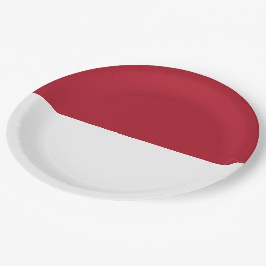 Flagge Monaco Pappteller (Schrägansicht)