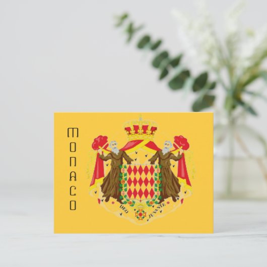 Flagge Monaco Postkarte (Stehend Vorderseite)