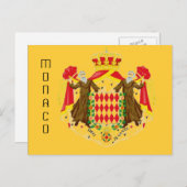 Flagge Monaco Postkarte (Vorne/Hinten)