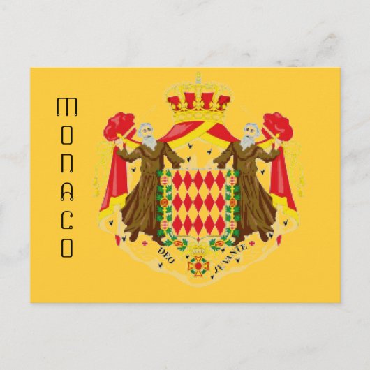 Flagge Monaco Postkarte (Vorderseite)