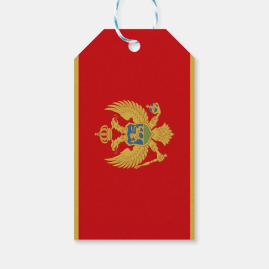 Flagge Montenegros - Geschenkmarke Geschenkanhänger (Rückseite)
