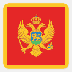 Flagge Montenegros Quadratischer Aufkleber