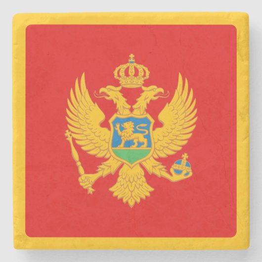 Flagge Montenegros Steinuntersetzer (Vorderseite)