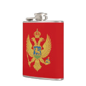 Flagge Montenegros Vinyl-Wrapped Flask Flachmann (Links)