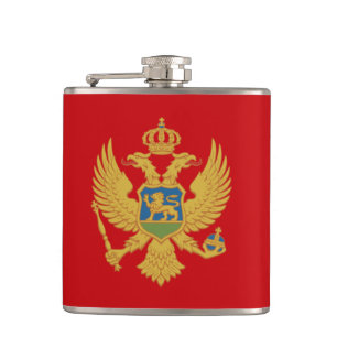 Flagge Montenegros Vinyl-Wrapped Flask Flachmann