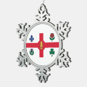 Flagge Montreals, Que Schneeflocken Zinn-Ornament (Rechts)