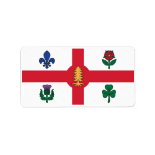 Flagge Montreals, Quebec Adressaufkleber