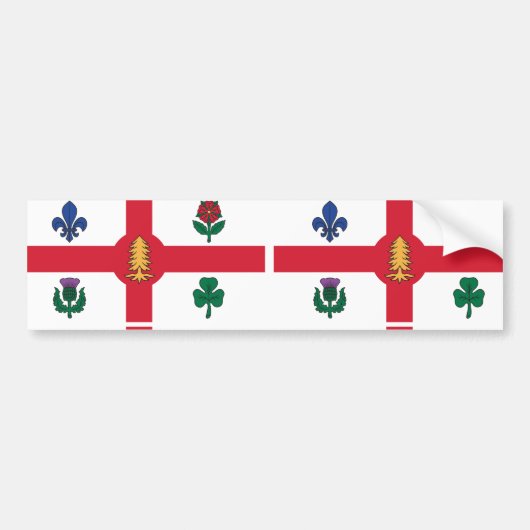 Flagge Montreals, Quebec Autoaufkleber (Vorne)