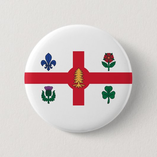 Flagge Montreals, Quebec Button (Vorderseite)