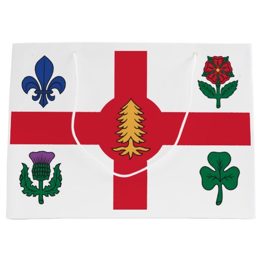Flagge Montreals, Quebec Große Geschenktüte (Vorderseite)