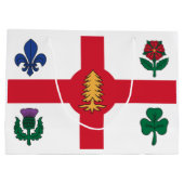 Flagge Montreals, Quebec Große Geschenktüte (Rückseite)