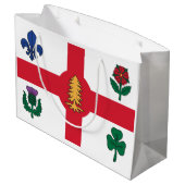 Flagge Montreals, Quebec Große Geschenktüte (Rückseite Schrägansicht)