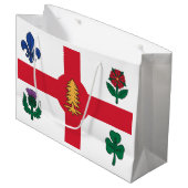 Flagge Montreals, Quebec Große Geschenktüte (Vorderseite Schrägansicht)