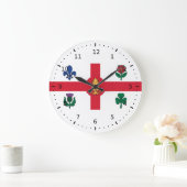 Flagge Montreals, Quebec Große Wanduhr (Zuhause)