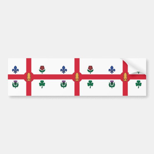 Flagge Montreals (Quebec, Kanada) Autoaufkleber (Vorne)