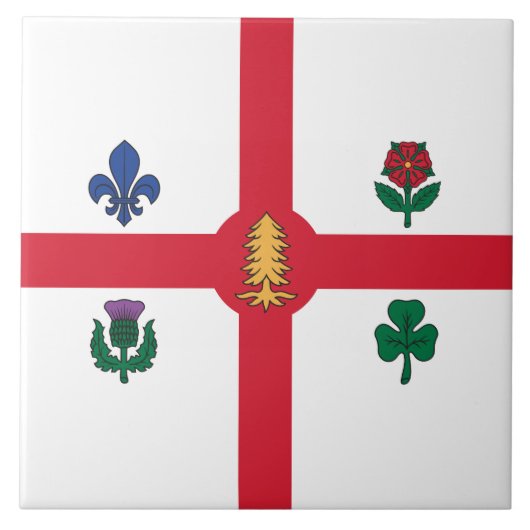 Flagge Montreals (Quebec, Kanada) Fliese (Vorderseite)