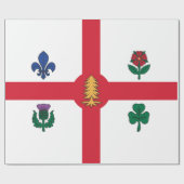 Flagge Montreals (Quebec, Kanada) Geschenkpapier (Flach)