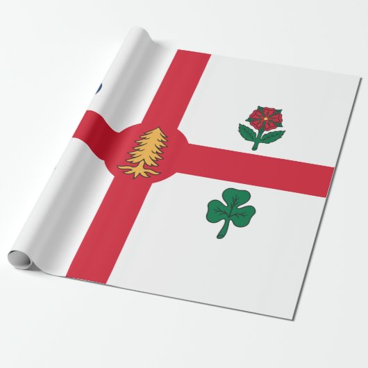 Flagge Montreals (Quebec, Kanada) Geschenkpapier (Ungerollt)
