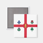 Flagge Montreals (Quebec, Kanada) Magnet (Vorderseite/Rückseite)