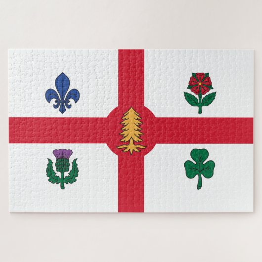 Flagge Montreals (Quebec, Kanada) Puzzle (Horizontal)