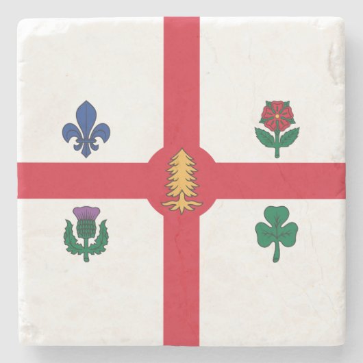 Flagge Montreals (Quebec, Kanada) Steinuntersetzer (Vorderseite)
