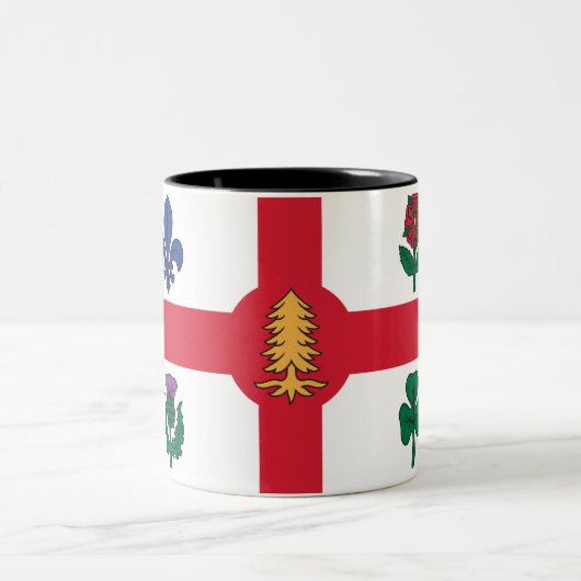 Flagge Montreals (Quebec, Kanada) Zweifarbige Tasse (Mittel)