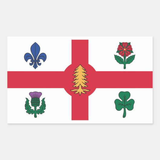 Flagge Montreals, Quebec Rechteckiger Aufkleber (Vorderseite)