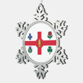Flagge Montreals, Quebec Schneeflocken Zinn-Ornament (Rechts)