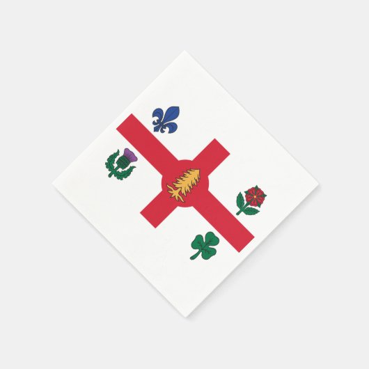 Flagge Montreals, Quebec Serviette (Ecke)