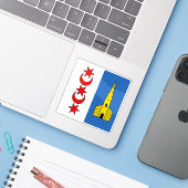 Flagge Montreux, Schweiz Aufkleber (Laptop mit iPhone)