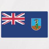 Flagge Montserrat Etiketten (Design 2)