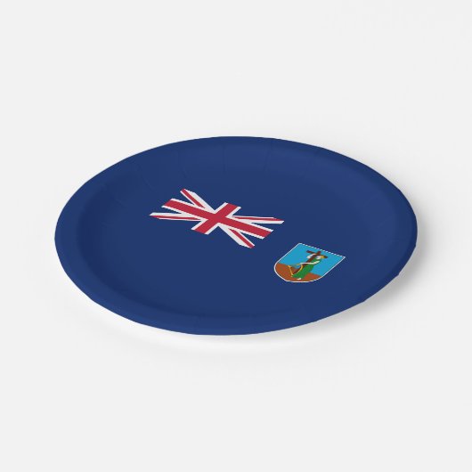 Flagge Montserrat Pappteller (Schrägansicht)