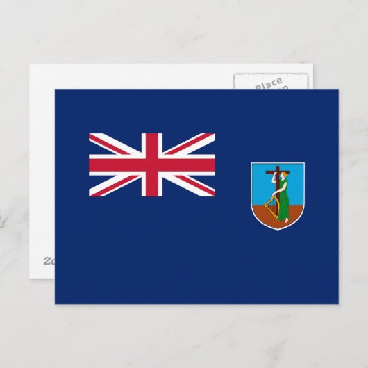 Flagge Montserrat Postkarte (Vorne/Hinten)