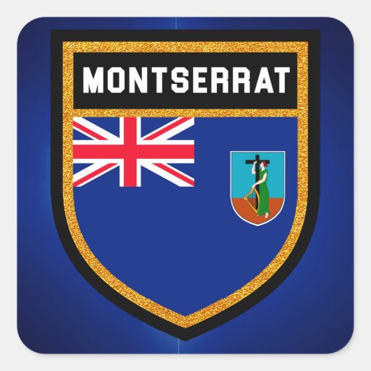 Flagge Montserrat Quadratischer Aufkleber (Vorderseite)