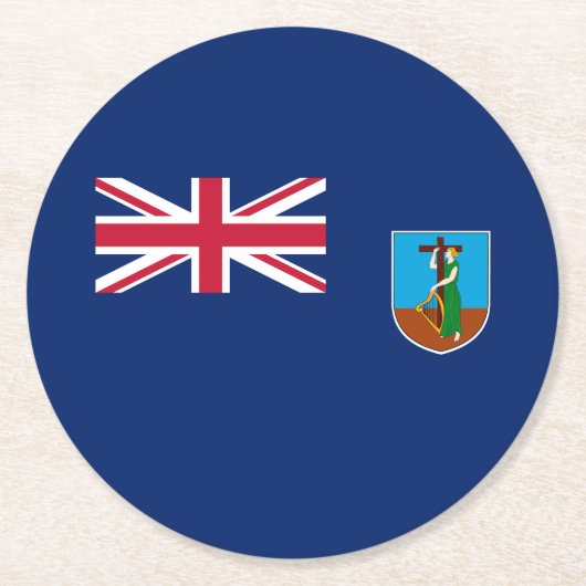Flagge Montserrat Runder Pappuntersetzer (Vorderseite)