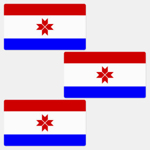 Flagge Mordowiens Etiketten