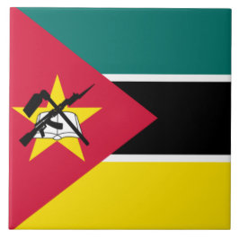 Flagge Mosambiks (Nationalflagge) (Afrika) Fliese